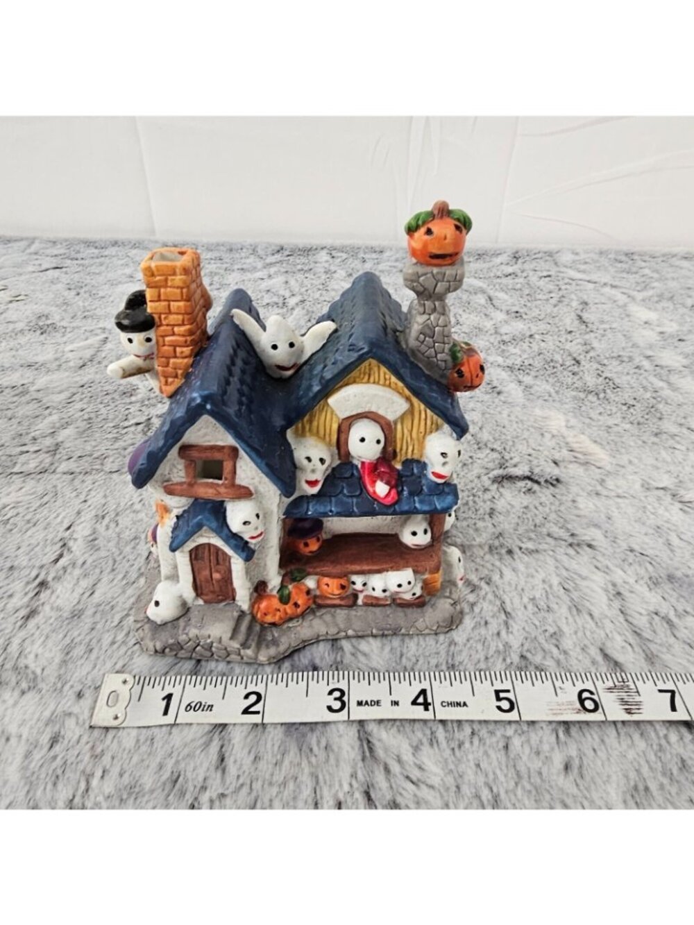 Vintage Halloween Haunted House Candle Tea Votive Holder Village Decor - Picture 11 of 12